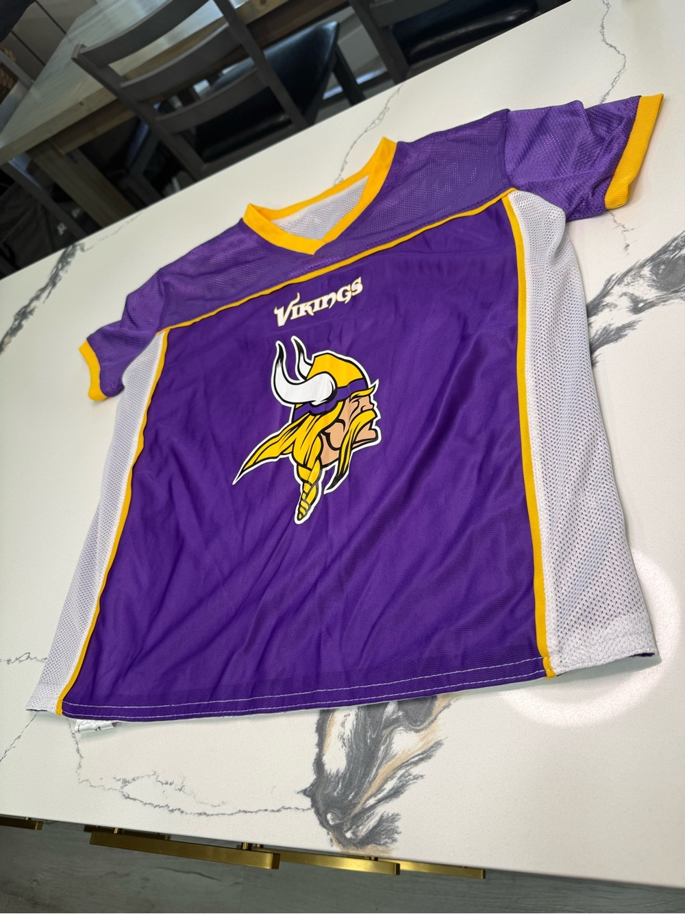 Minnesota Vikings NFL Flag Football  Jersey Youth Large Reversible Purple White